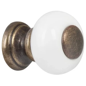 Мебельная ручка-кнопка Jet 214 RH214J.024BA замак/керамика цвет античная бронза