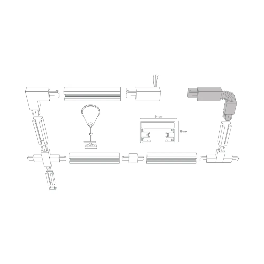 Трековый коннектор гибкий Wolta WTL-FC/01B, цвет черный STLM-2159548 - Вид №6