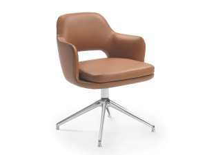 4-спицевое кожаное вращающееся кресло