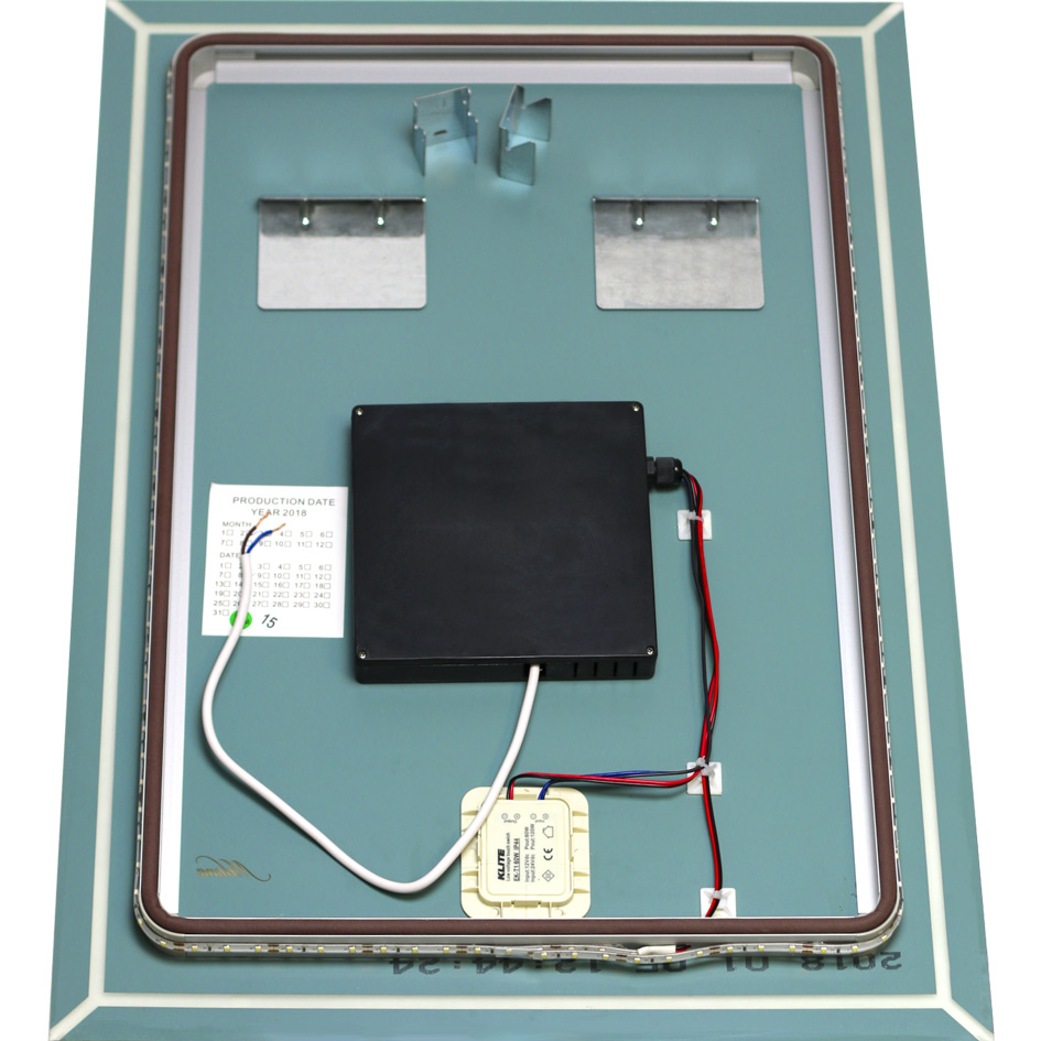 Зеркало с LED-подсветкой MELANA-8060 подогрев/часы/космет.зеркало (MLN-LED090)  - Вид №2