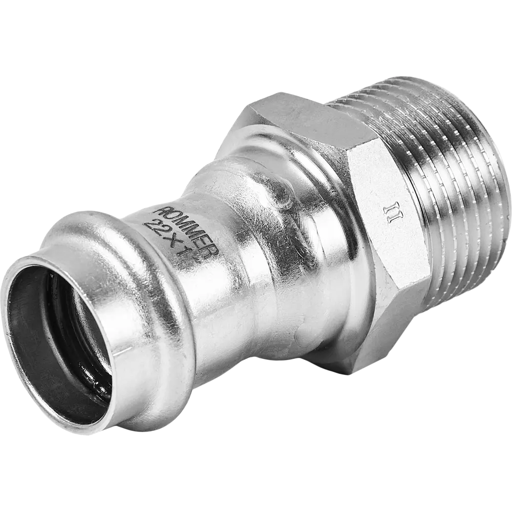 Муфта переходная Rommer 1"x22 мм ВПр-НР нержавеющая сталь STLM-2006706