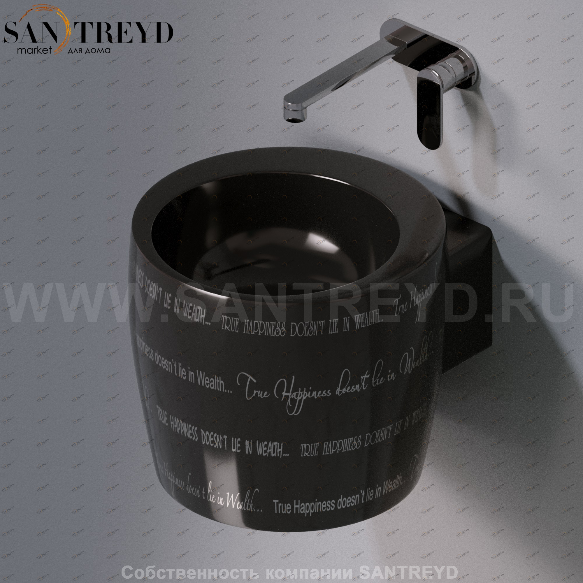 L102T0R0V1.421P Подвесная раковина настенная круглая A. e T. Italia SPOT черная AeT ITALIA TOTEM