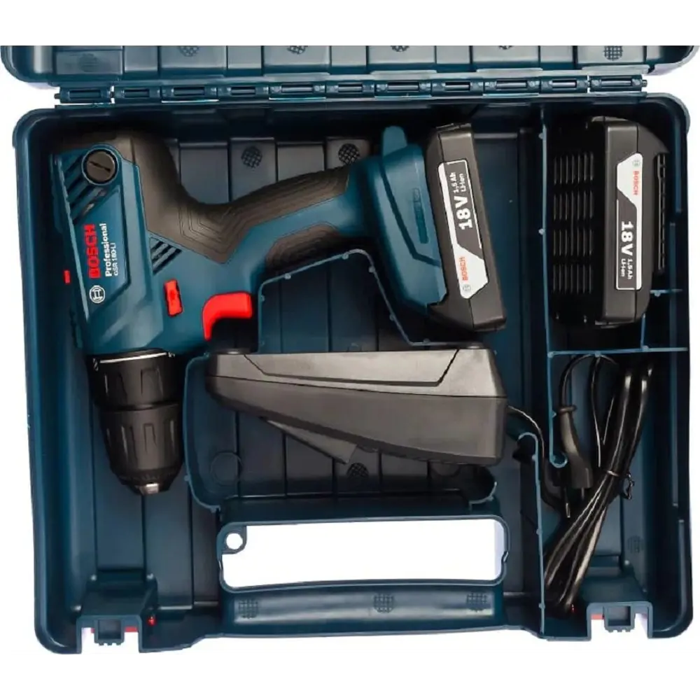 Дрель-шуруповерт аккумуляторная Bosch Professional GSR 180 LI 06019F8109, 18 В Li-Ion 2x1.5 Ач STLM-2126031 - Вид №8