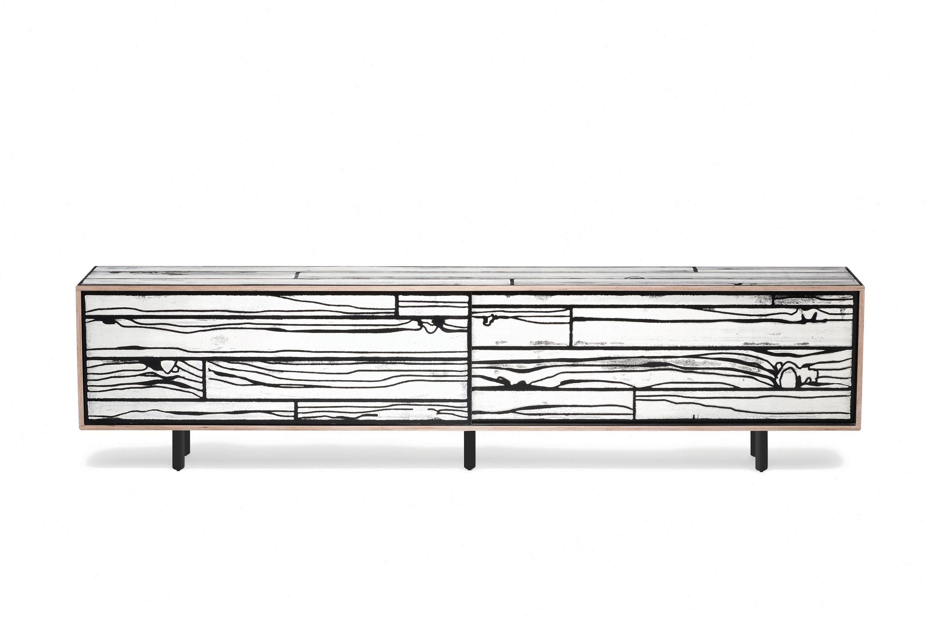 Низкая фанера ТВ шкаф с раздвижными дверями Established&Sons Wrongwoods ARCH-00064770 - Вид №2