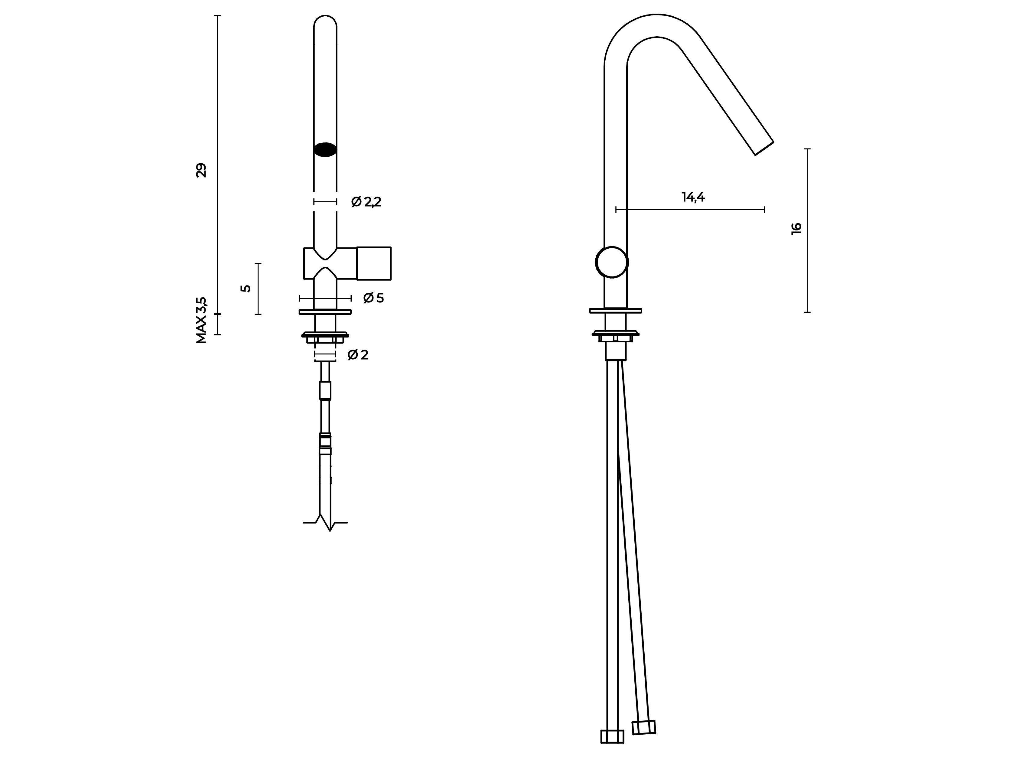 Смеситель для мойки рук из нержавеющей стали Trone Arc ARCH-00062650 - Вид №5