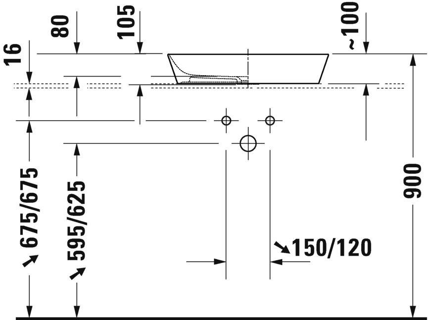 234755 Накладная раковина на столешницу  овальная Duravit Cape Cod - Вид №2
