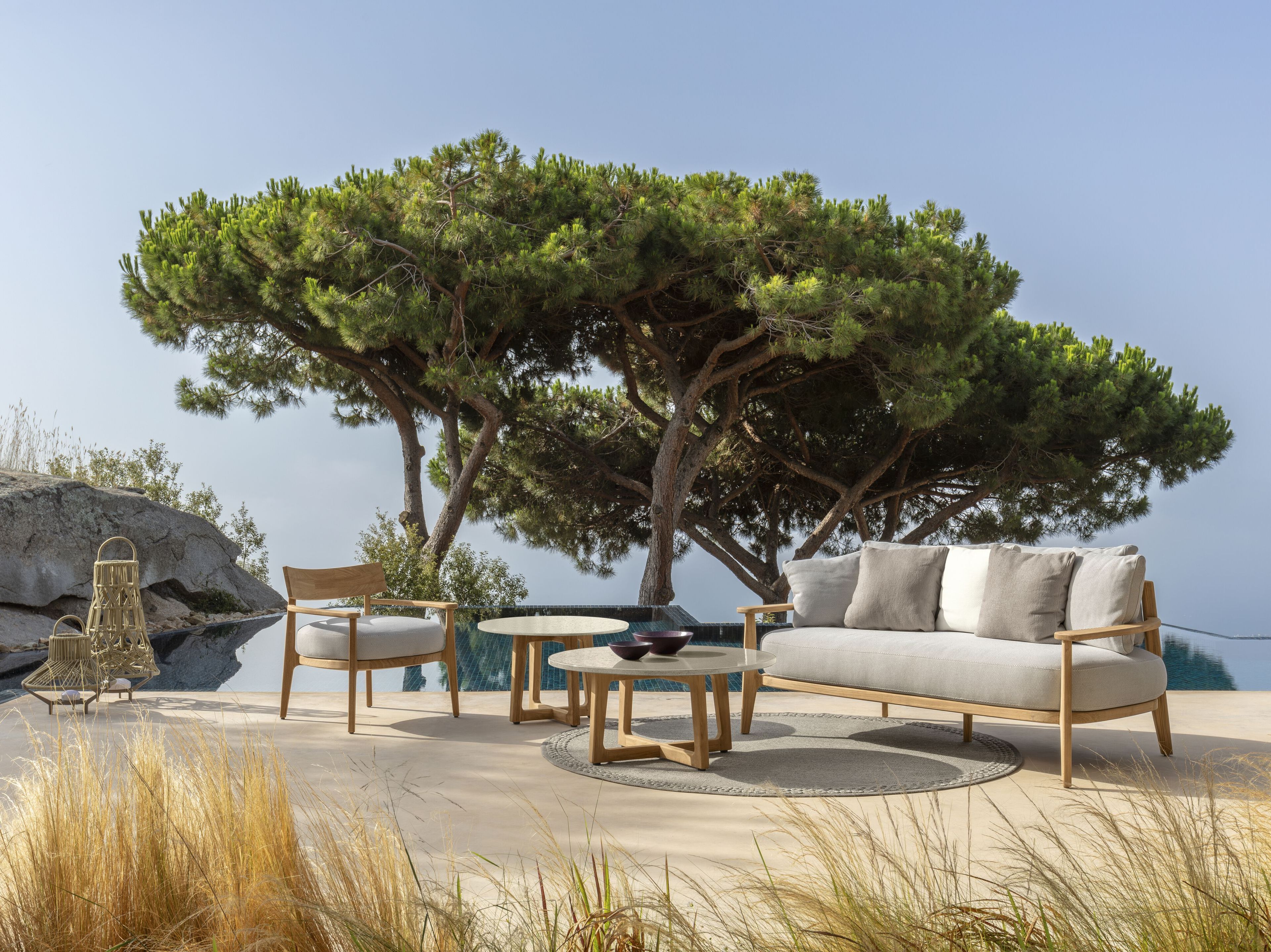 Круглый стол из розового дерева и керамогранита Talenti Ever ARCH-00061239 - Вид №1