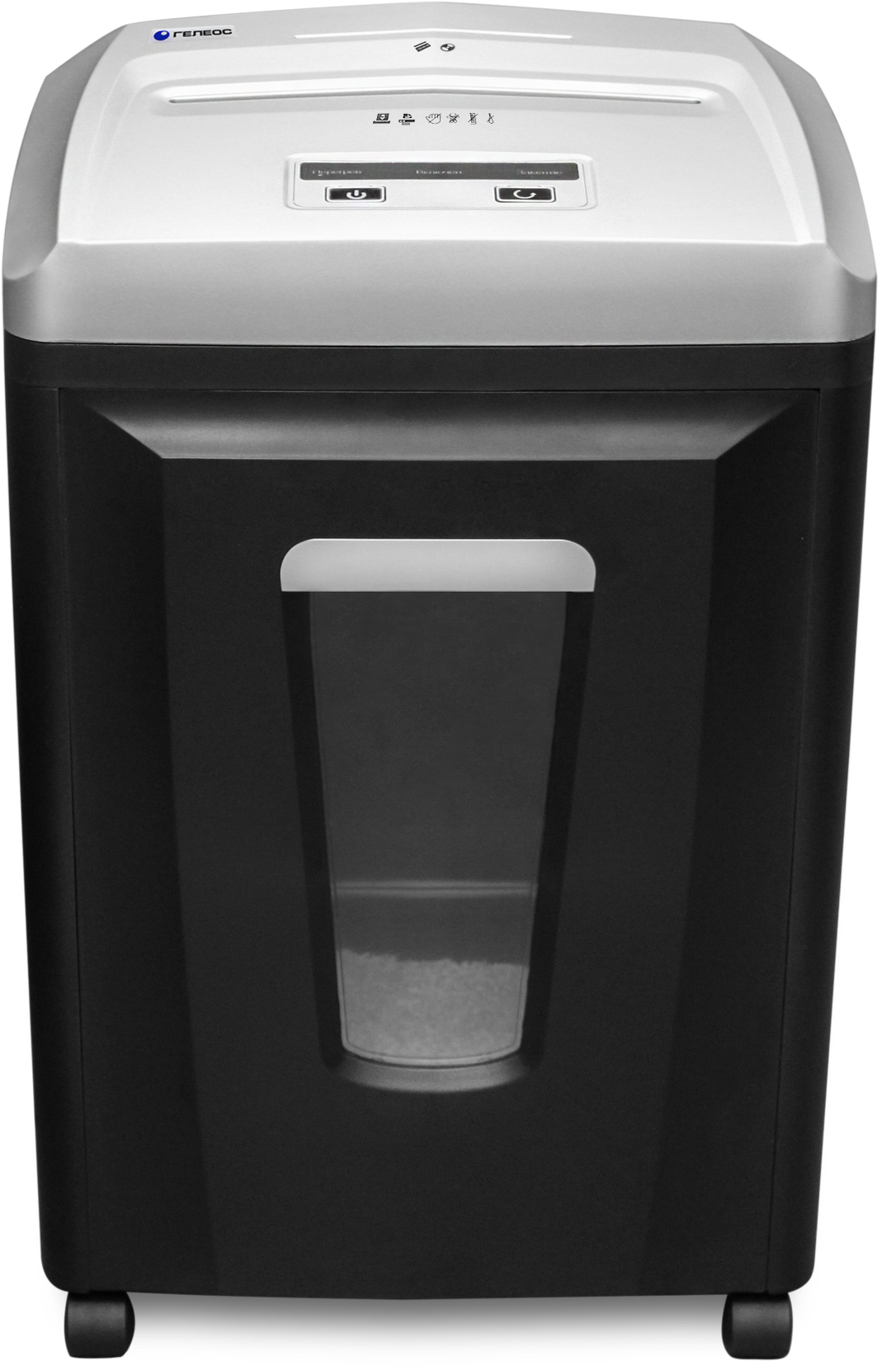 УП21-7 Уничтожитель документов , din p-7 (7 ур-нь секр.), фрагмент 0,8х2мм, 7-8 лист (70г/м2), cd/пл.карты, 23 литра Гелеос Santreyd 