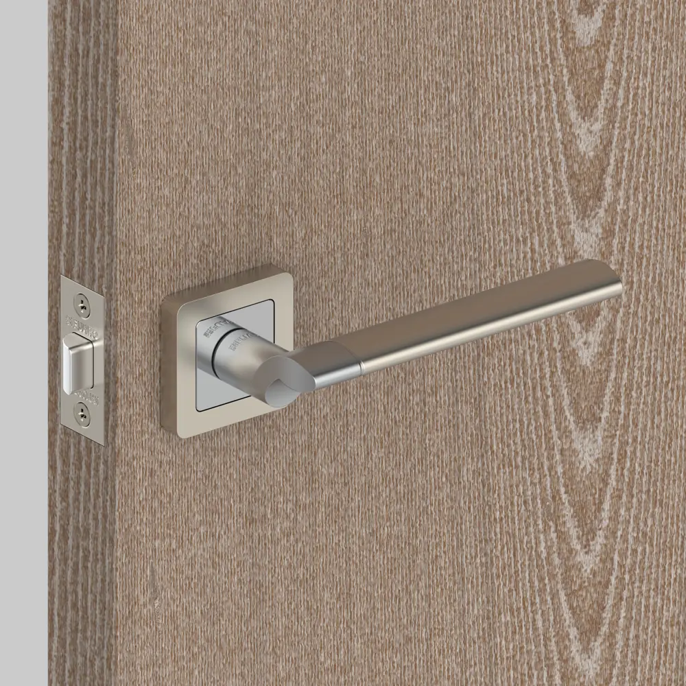 Ручка дверная на розетке Galaxy XM SN/CP3, цвет хром FUARO STLM-2100561 - Вид №6