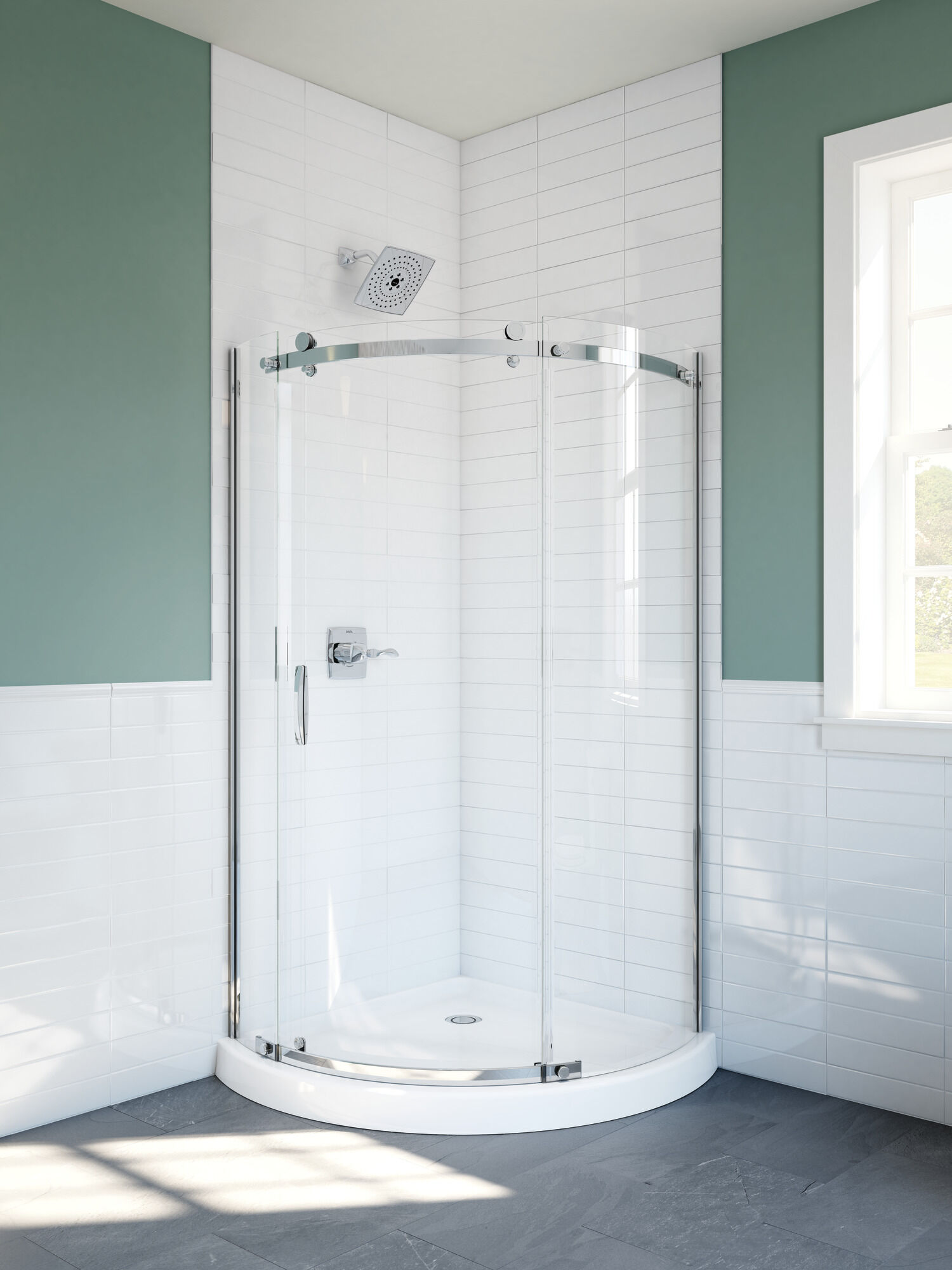 Угловой душевой поддон 38 '' Delta Faucet B711917-3838-WH - Вид №6