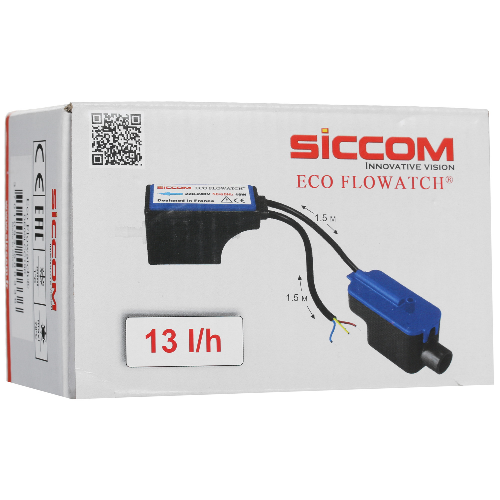 4796175 Дренажная помпа Eco Flowatch [ Для отвода конденсата кондиционера, прз. 13,2л/ч, Мощность 19Вт] Siccom STDN-0129992 - Вид №4