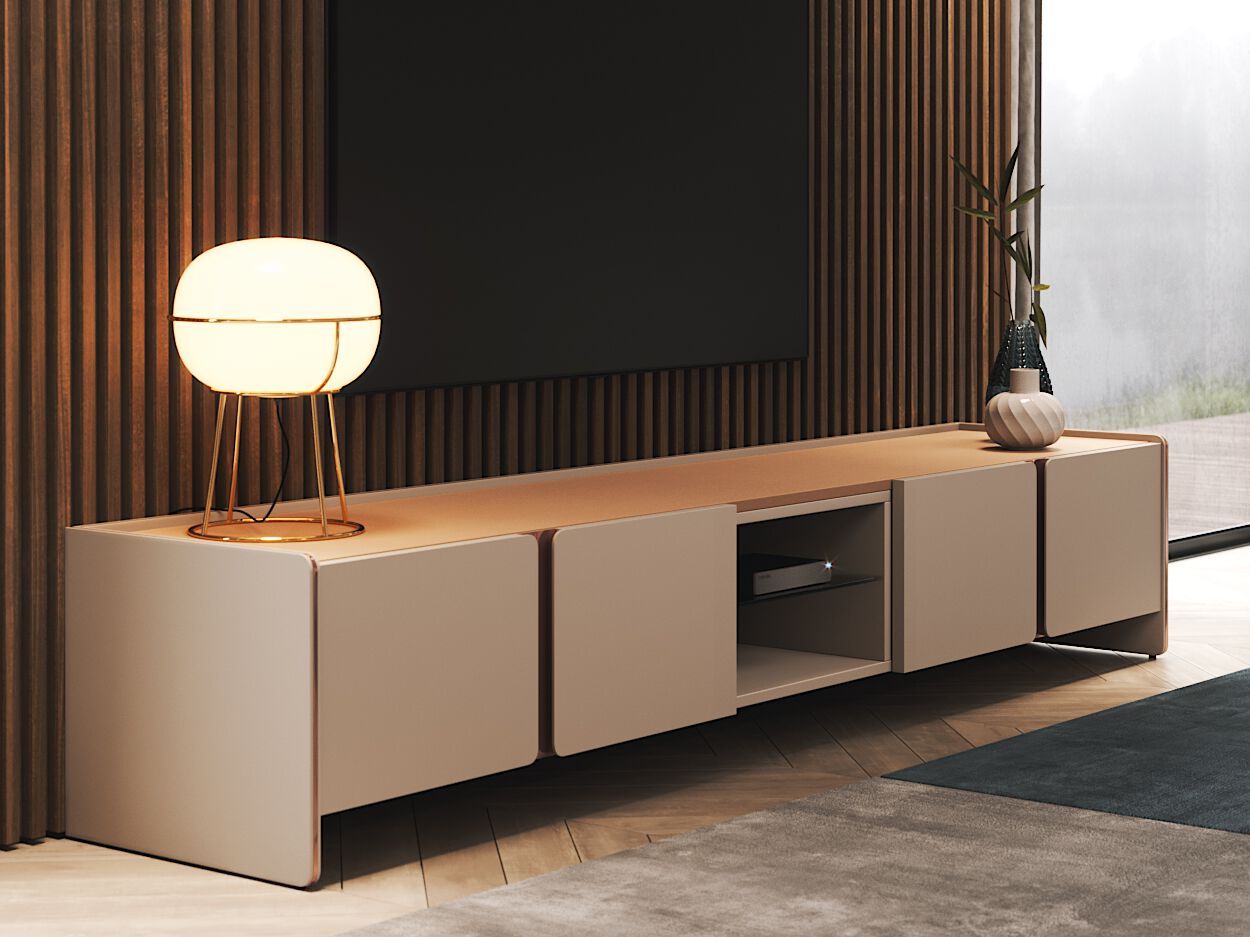 Низкий деревянный шкаф для телевизора с распашными дверцами PRADDY Natur ARCH-00056819 - Вид №6