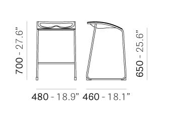 Стальной табурет с подставкой для ног Pedrali Arod ARCH-00005566 - Вид №3