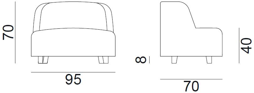 Gervasoni Кресло из ткани со съемным чехлом с подлокотниками More sun-id-1348157 - Вид №5