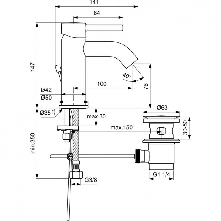 BC193AA Смеситель для раковины Ideal Standard CERALINE - Вид №4