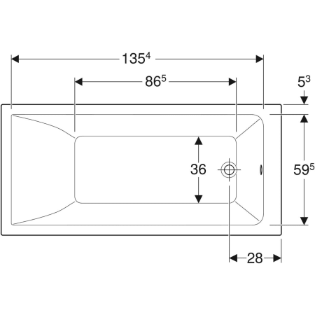 554.302.01.1 Прямоугольная ванна Geberit Renova Plan Geberit  - Вид №17