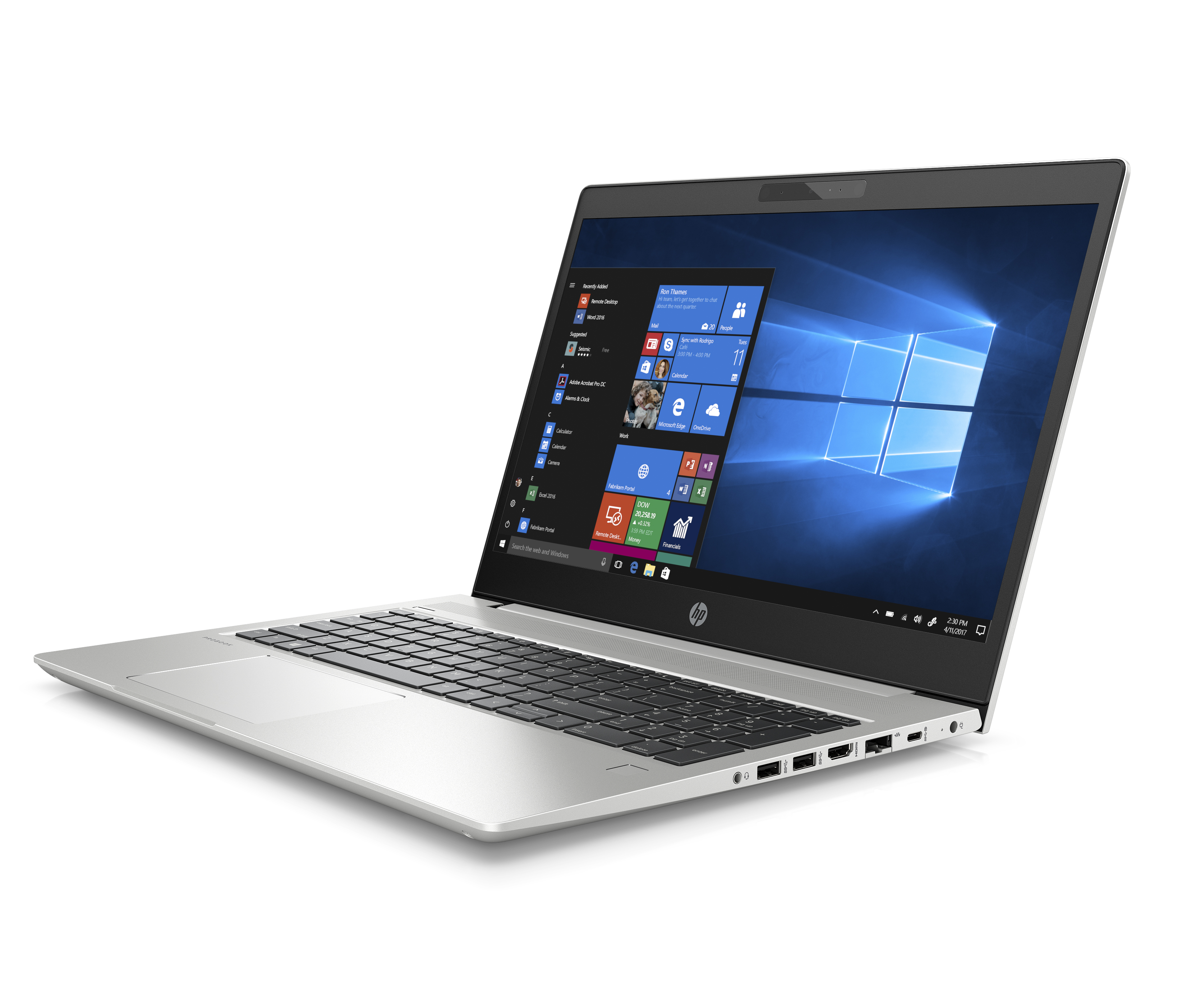 5TK28EA#ACB probook 450 g6 15.6"(1920x1080)/intel core i7 8565u(1.8ghz)/8192mb/256ssdgb/nodvd/int:intel hd graphics 620/45whr/war 1y/2kg/pike silver/w10pro + ir cam/repl. 2rs18ea HP Santreyd  - Вид №1