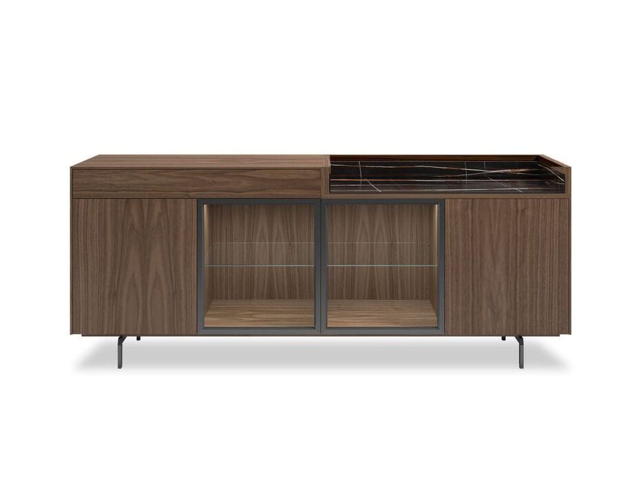 Шкаф из дерева и стекла с распашными дверями и встроенным освещением Hurtado Evolution ARCH-00085888