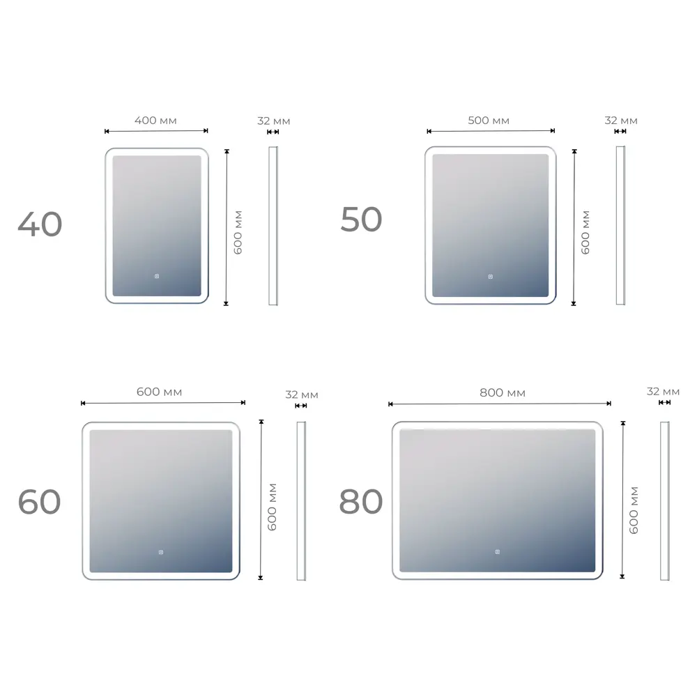 Зеркало Vigo Bora Classic LED с подсветкой для ванной комнаты 84005329 STLM-0046054 - Вид №3