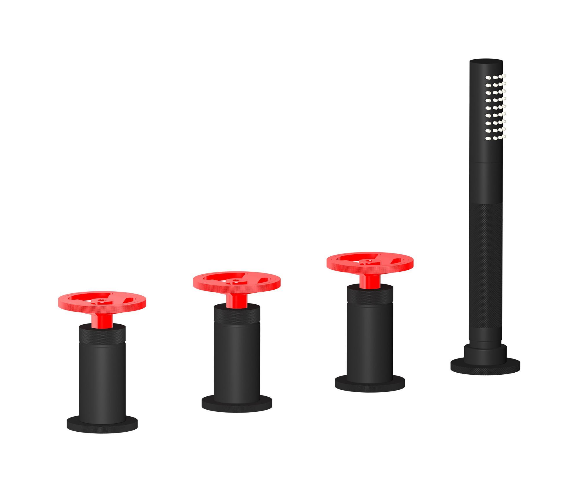 Смеситель для ванны с 4 отверстиями и ручным душем IB Bold ARCH-00153164 - Вид №11