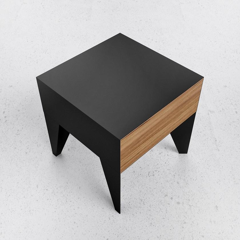 ODESD2 Прикроватная тумба из дуба и фанеры из стального шпона E sun-id-1476482 - Вид №4