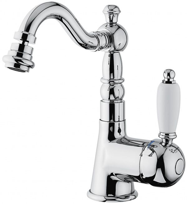 40514BС Смеситель Laguna с донным клапаном для биде, цвет белый-хром EMMEVI
