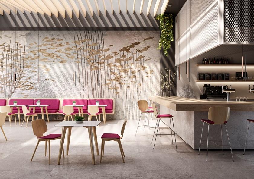 Quadrifoglio Табурет высокий фанерный со спинкой Code sun-id-1454601 - Вид №1