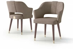 Carpanese Home Стул из нубука с подлокотниками Contemporary 7909