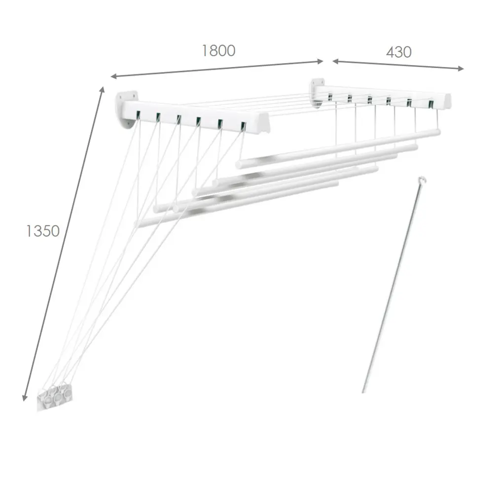 Santreyd Level - Стильная сушилка для белья настенно-потолочная 1.8 м 86728682 STLM-0071007 - Вид №4