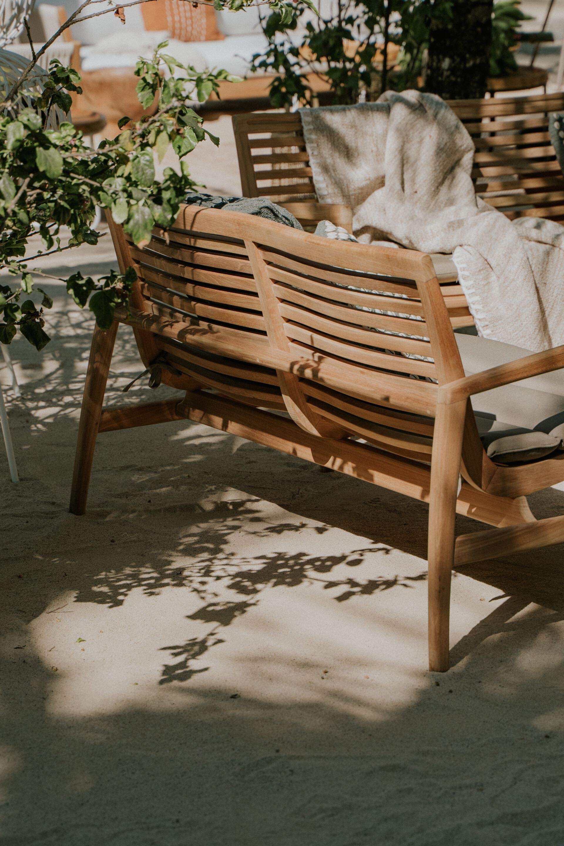 Садовая скамейка из тикового дерева со спинкой cbdesign ралли ARCH-00130565 - Вид №10