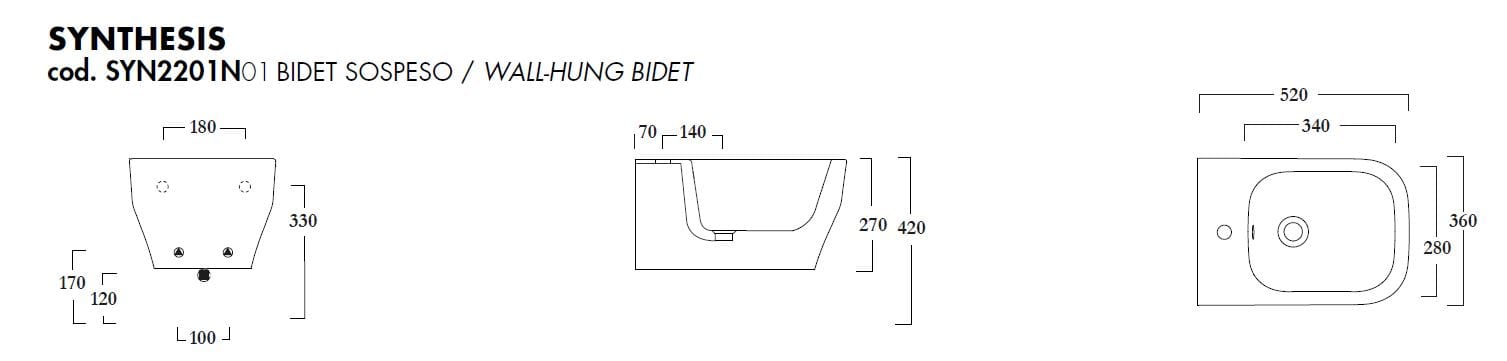Подвесное биде в витрине Olympia Ceramica Synthesis Eco ARCH-00128643 - Вид №6
