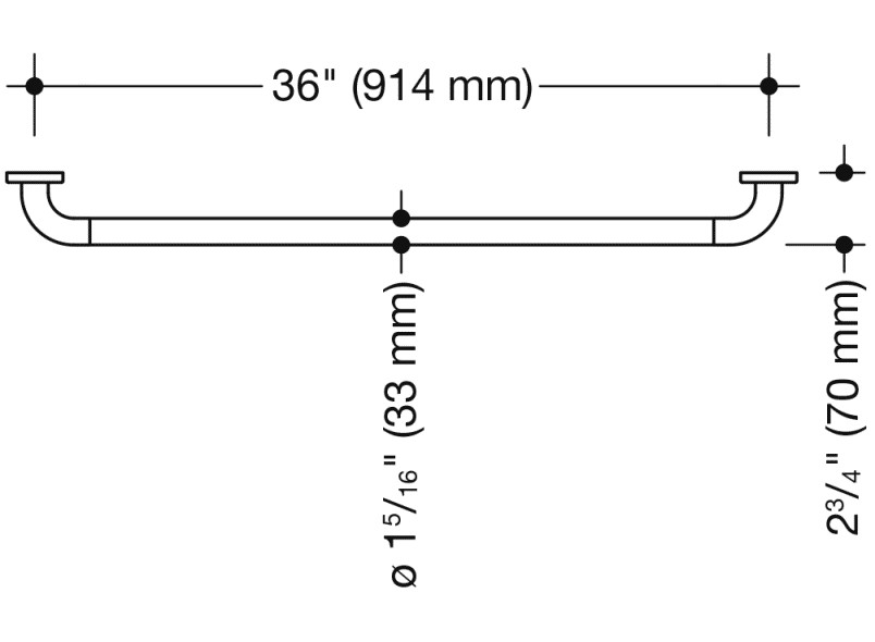 801.36US1550 ручка для захвата HEWI USA Produkte  - Вид №1