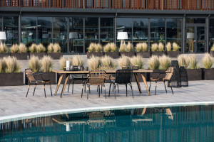 Синтетическое волокно сад стул с подлокотниками