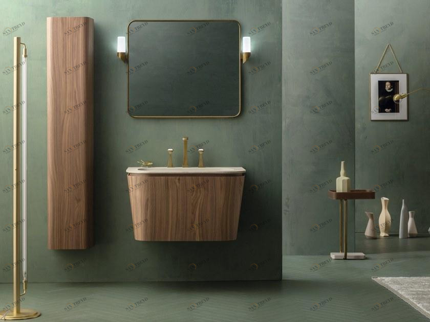 Cerasa Тумба под умывальник подвесная одинарная Suede sun-id-1502789