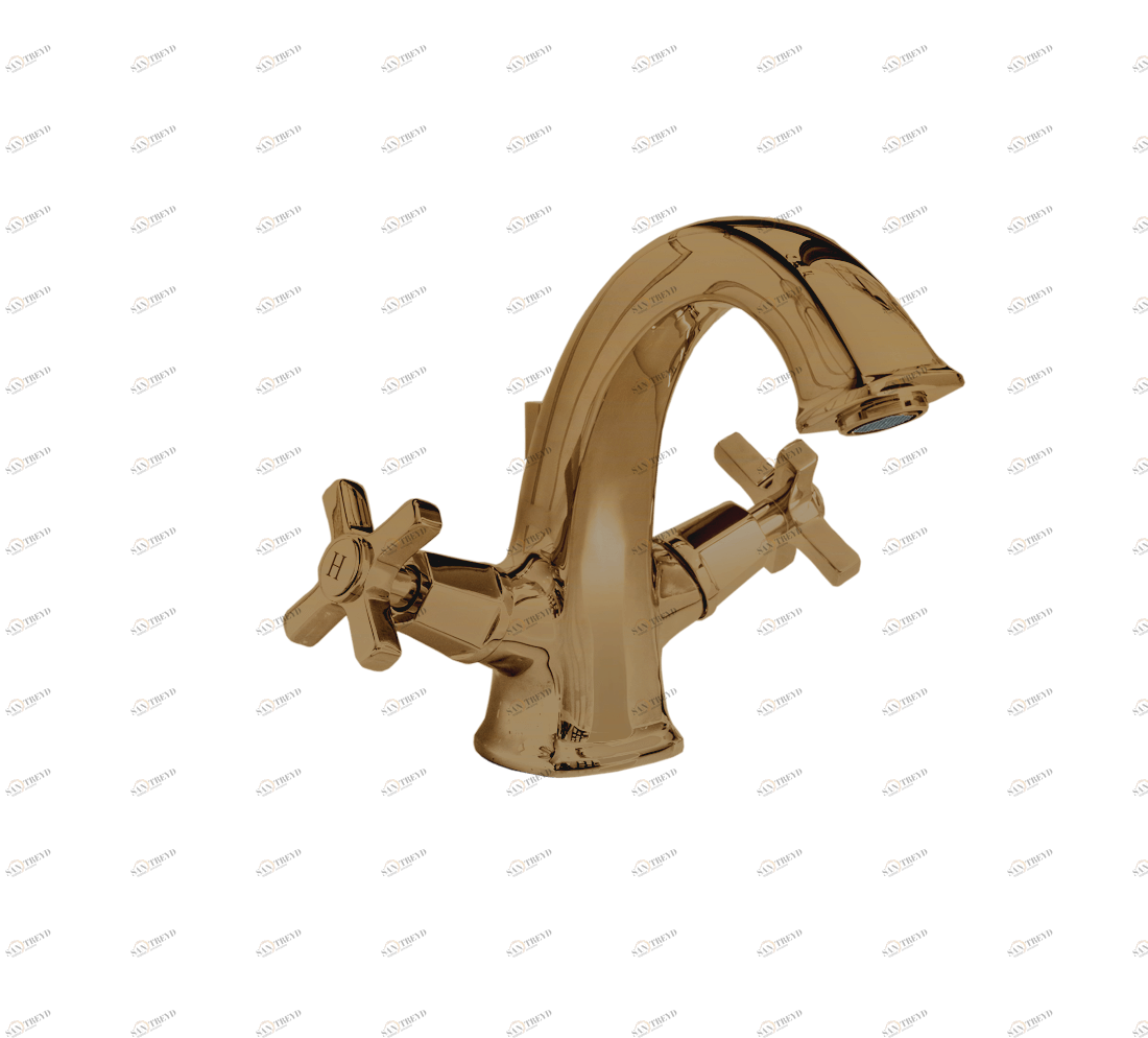 Gentry Home Смеситель для раковины на 3 отверстия Chopin White Бронза GH100778 
