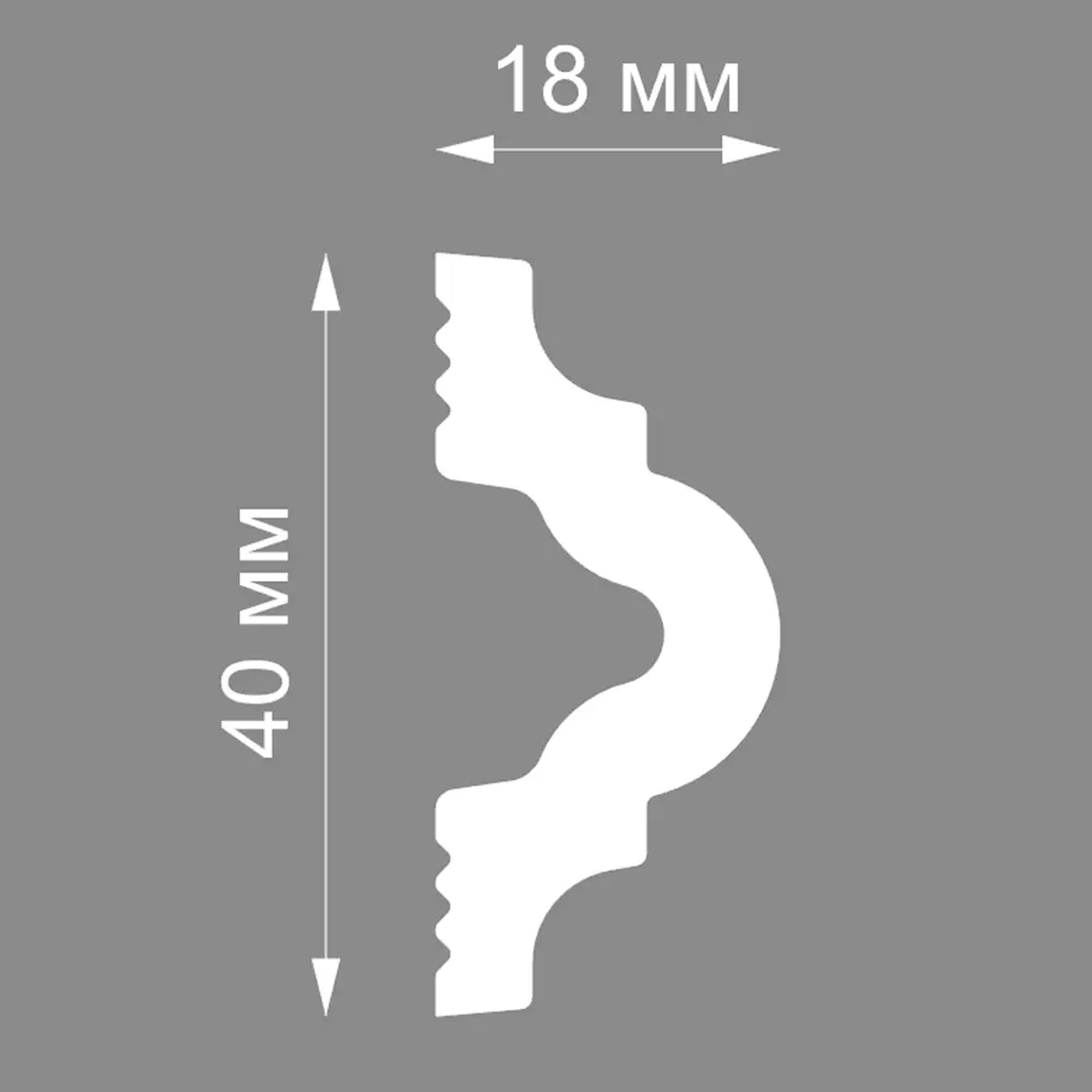 Молдинг полистирол ударопрочный Format 18001D белый 18x40x2000 мм STLM-2074403 - Вид №4