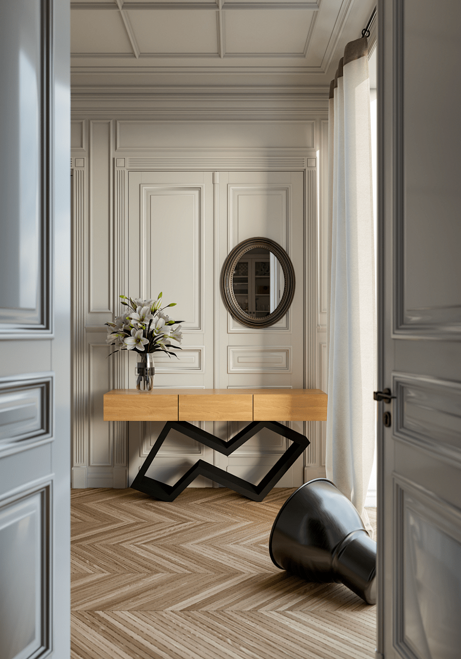 Консоль деревянная с фигурным основанием "Апофеоз" ODINGENIY  178417 Коричневый  - Вид №3