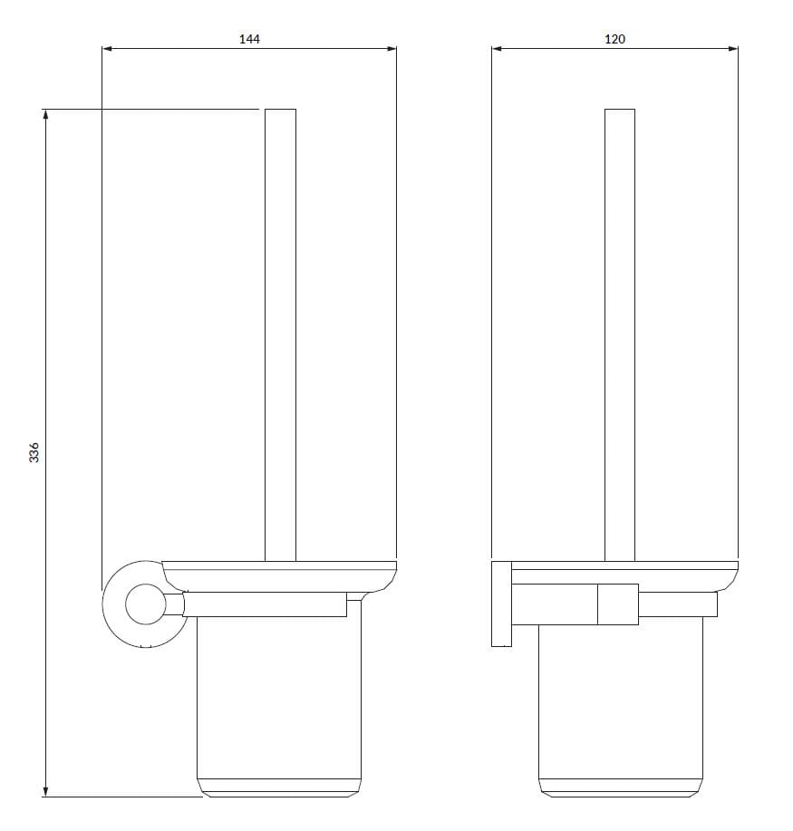 Латунная и стеклянная настенная туалетная щетка OMNIRES MODERN PROJECT MP60620 ARCH-00149050 - Вид №32
