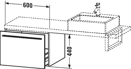 XL543306969 X-Large Шкафчик для консоли Орех брашированный (натуральный шпон) Duravit - Вид №1