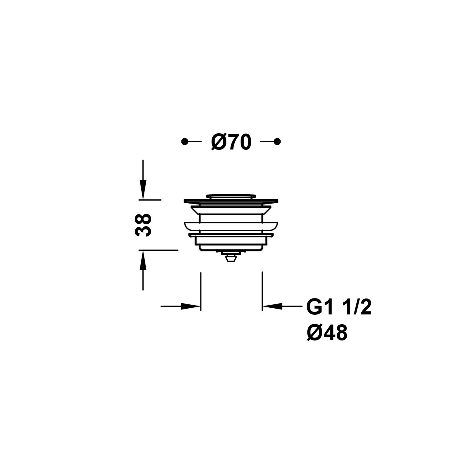Сливной клапан Click-clack со скрытой заглушкой для ванны-134215027 TRES Drain - Вид №1