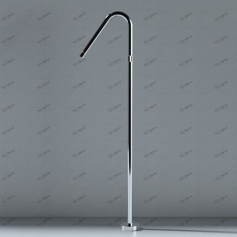 Смеситель напольный с прогрессивным картриджем, сатинированная нержавеющая сталь Kerasan 756198