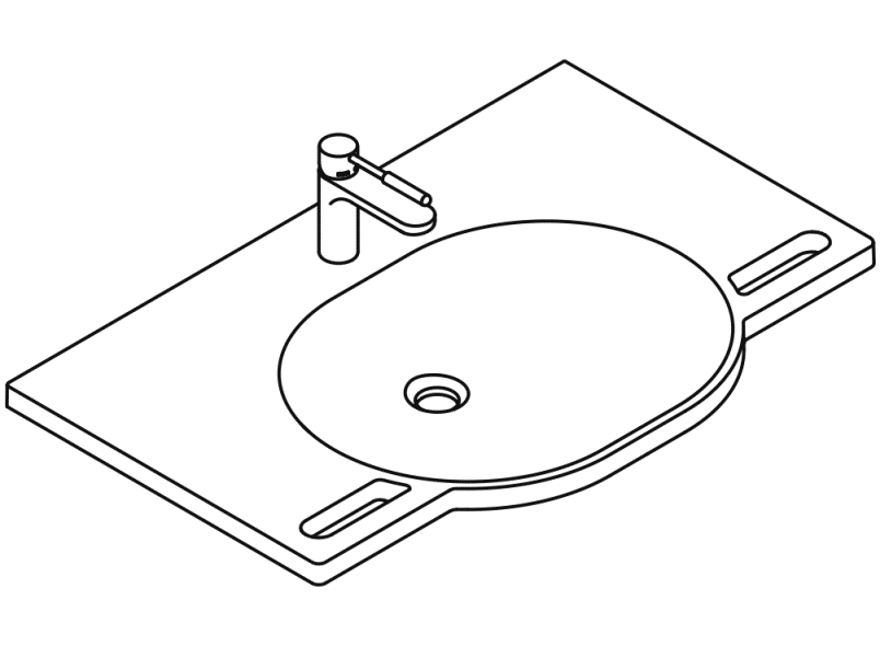 950.19.015 Комплект умывальника и смесителя HEWI Waschtische  - Вид №2