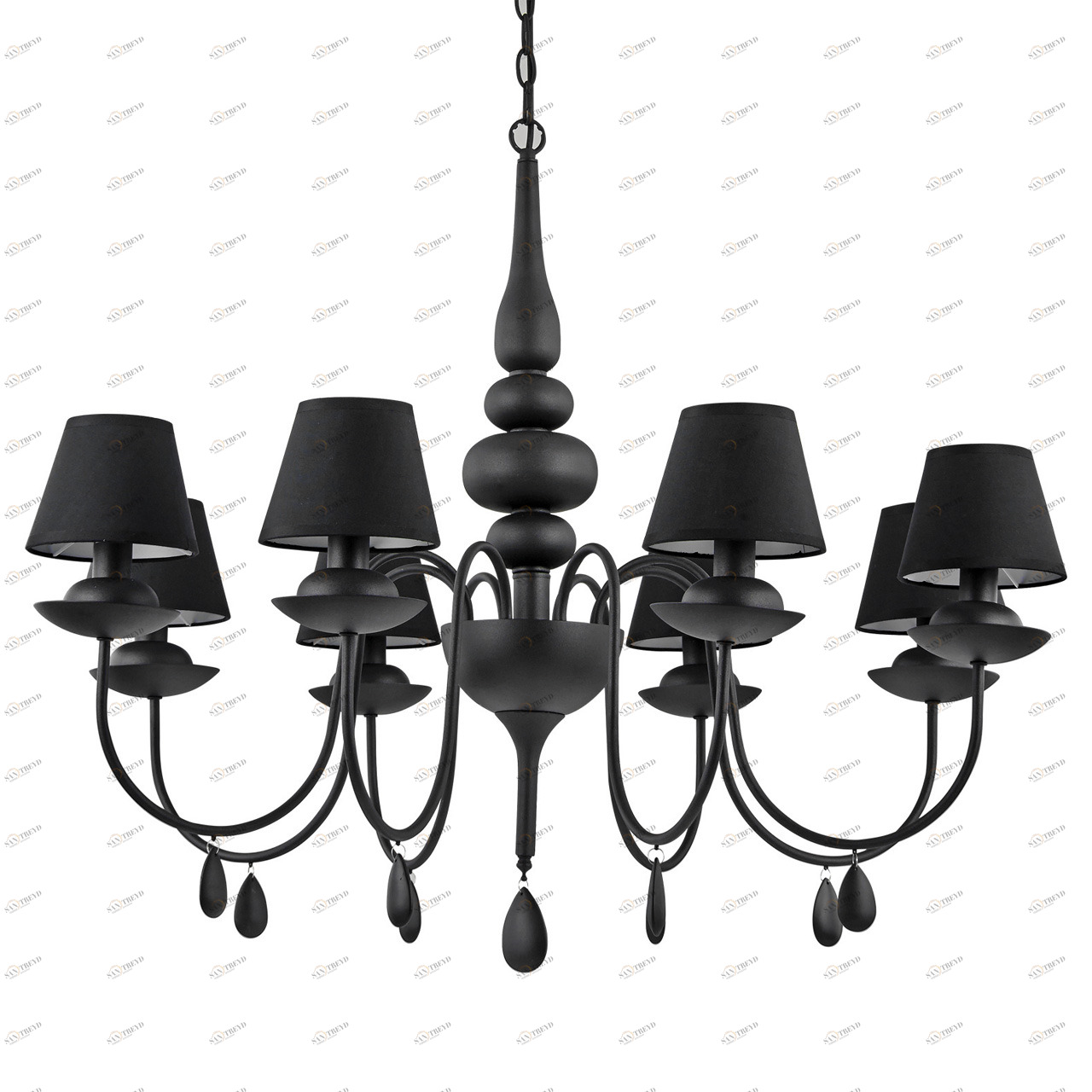Подвесная люстра Ideal Lux Blanche SP8 Nero IDEAL LUX ДИЗАЙНЕРСКИЕ, BLANCHE 057261 Черный 