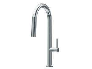 Смеситель для кухни на одно отверстие с выдвижным ручным душем