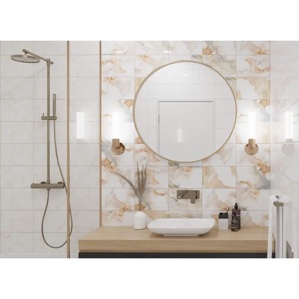 Плитка настенная Axima Малави 20x30 см 1.44 м² глянцевая цвет темный с орнаментом STLM-2173002 - Вид №4