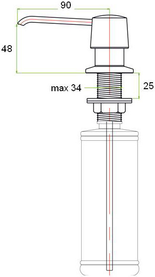 Встраиваемый дозатор ZorG Inox ZR-20 GRAFIT для жидкого мыла, графит - Вид №1