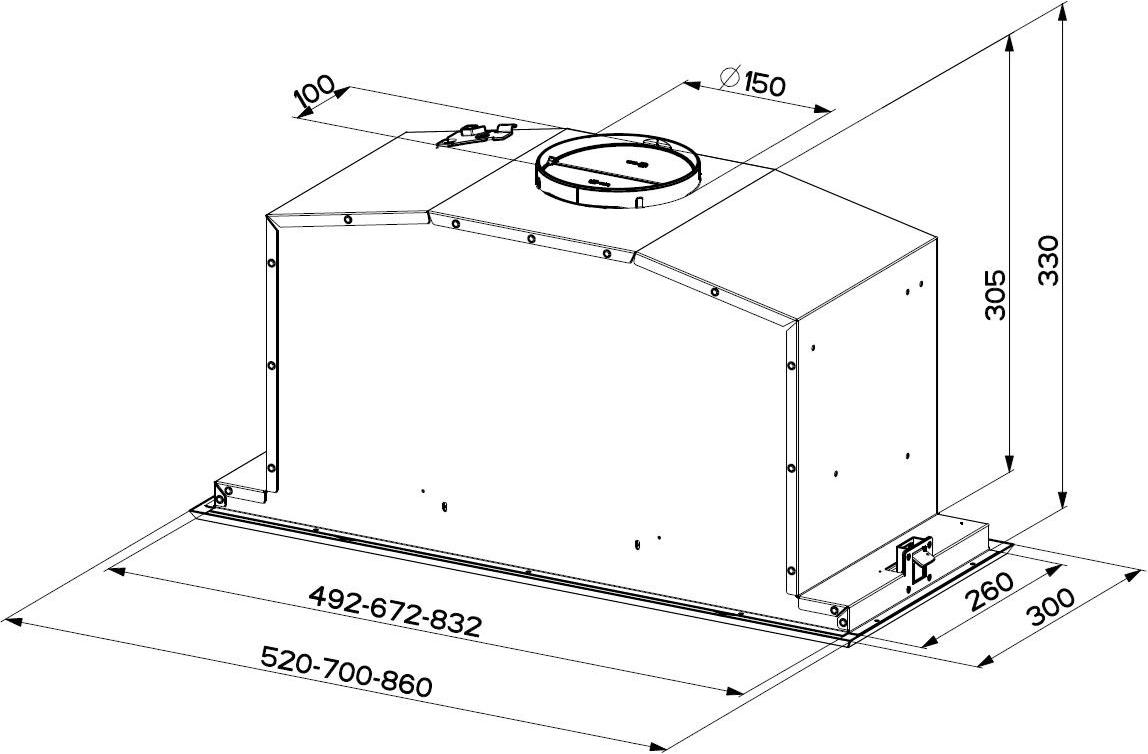 FABER Встроенная вытяжка из нержавеющей стали и стекла с классом всасывания по периметру c sun-id-1406917 - Вид №4
