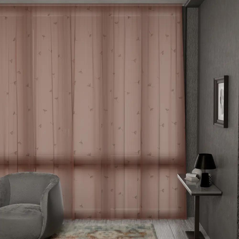 GARDEN Тюль с растительным принтом 300 см бежевый 89390615 STLM-1574398 - Вид №1