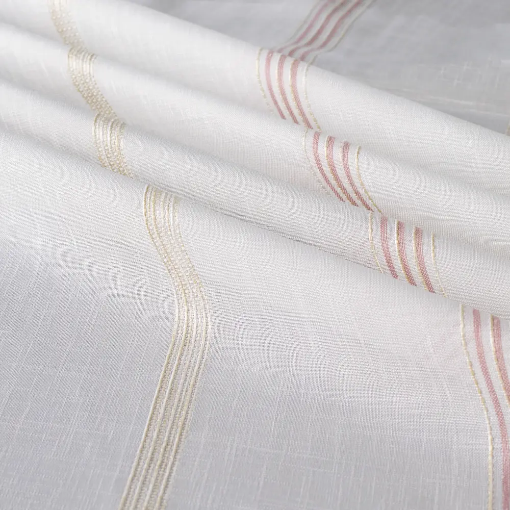 Тюль 1 м/п Полосы батист 300 см цвет розово-бежевый GARDEN STLM-2130433