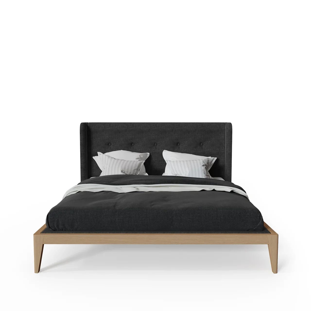 Кровать полутораспальная 140x200 темно-серая Fly Soft new BRAGIN DESIGN ДИЗАЙНЕРСКИЕ 256412 Бежевый;черный  - Вид №2
